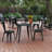 Harewood Square Commercial Indoor/Outdoor Poly Resin Restaurant Table with Steel Frame-797385362-797385361