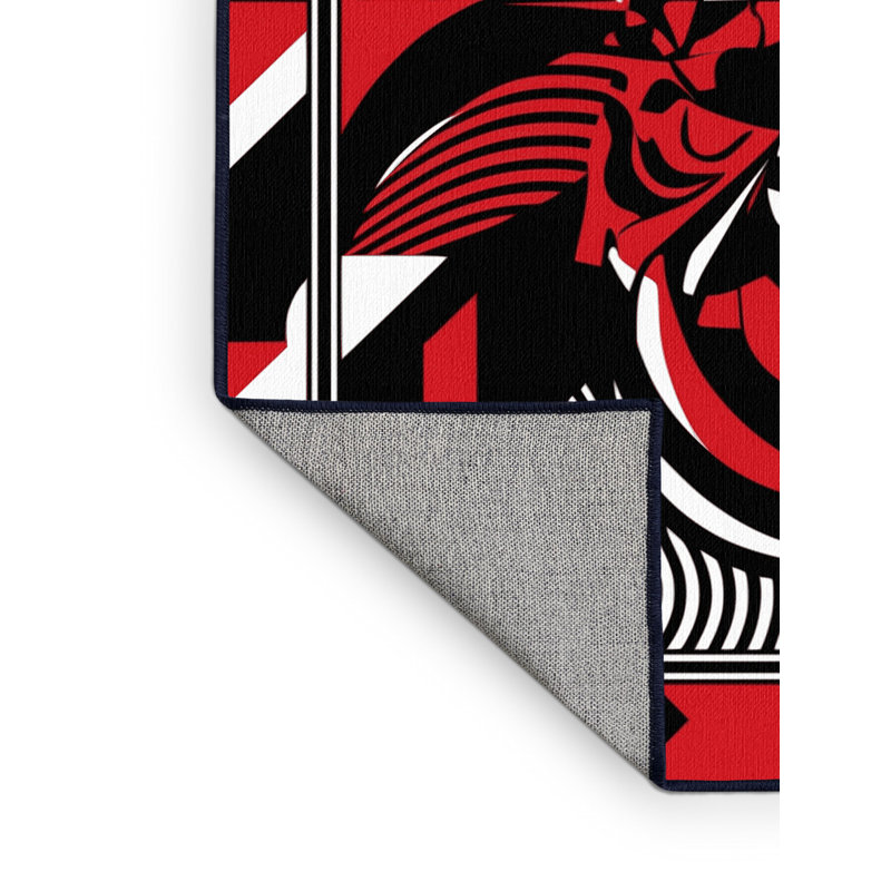 Vermillion Velocity Rug, Square 5'