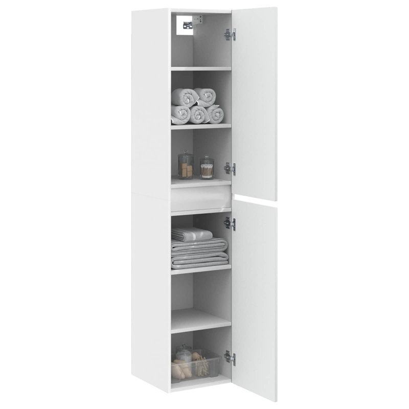 Engineered Wood Linen Cabinet, White