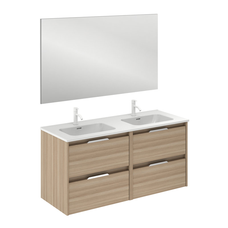 Jaymar Vanity & Mirror Set, Medium Wood