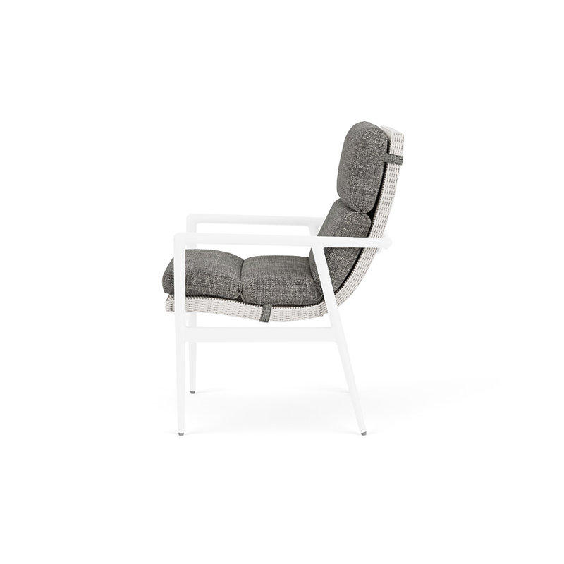 Cascade Outdoor Dining Armchair, Black Sand, White