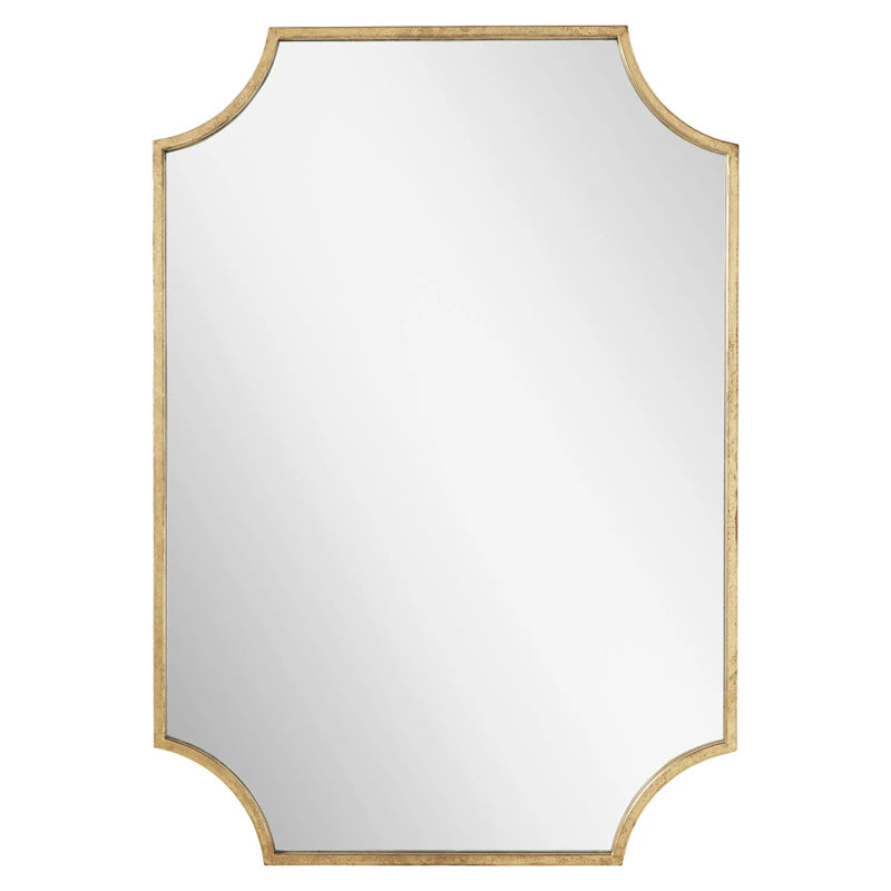 Gold Antique Rectangular Metal Framed Mirror