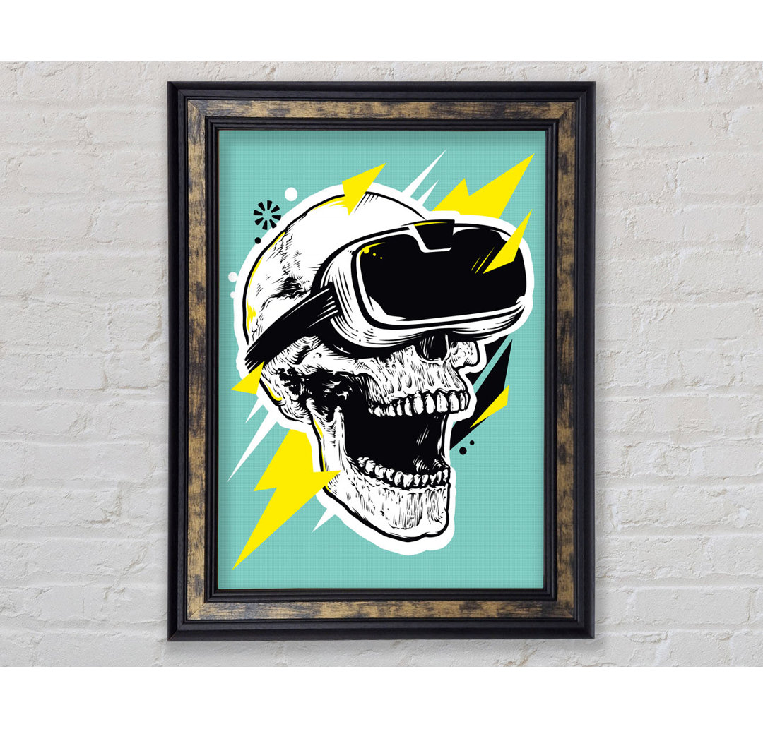 Video Game Shocked Totenkopf Gerahmter Druck Wandkunst