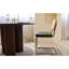 Ensemble de chaises de salle à manger modernes en simili-cuir rotin moderne Mid-Century Breuer, pieds chromés, vert foncé