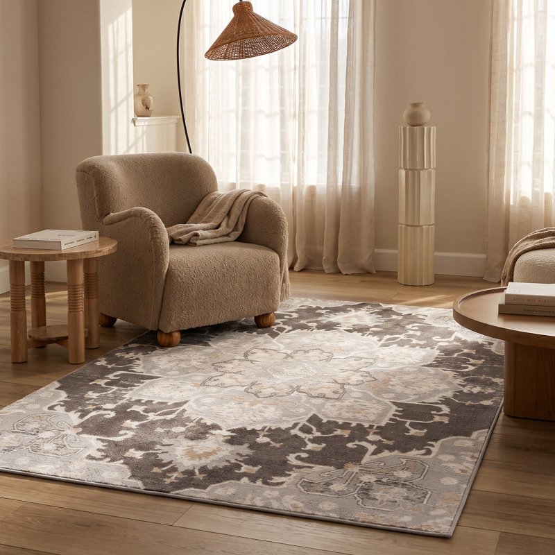 Tapis rectangulaire Kennily avec envers antidérapant, Rectangle 3 pi 11 po x 5 pi 7 po
