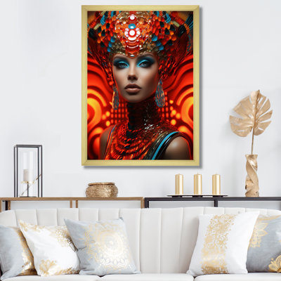 Portrait futuriste d'une femme magnifique sur toile