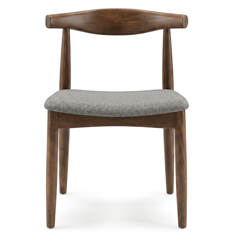Speakman Upholstered Solid Wood Ladder Side Chair, Gray