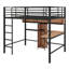 Lit mezzanine avec bureau en L et tablettes