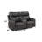 Hirah Dark Gray Microfiber Manual Recliner Loveseat With Cupholder Function And Built-In USB Port