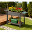 Jardinières en bois multifonctionnelles avec rangement et mobilité pour les jardins