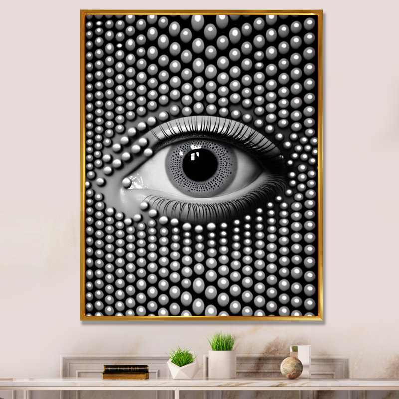 Adish Eye In Circular Infinity I - reproduction sur toile, L 12 po x H 20 po, Cadre flottant doré