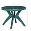 Table de patio ronde en plastique de 37,2 po avec trou pour parasol - repas d'extérieur pour la cour arrière, près de la piscine