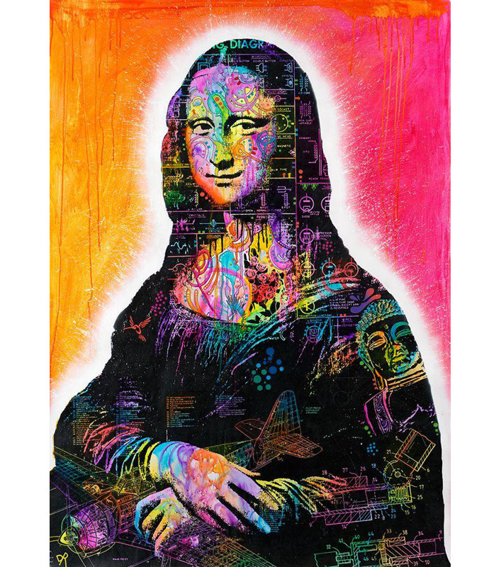 Art sur toile de la collection Dean Russo de Lark Manor ™: Mona Lisa Peaking, H 18 po x l 14 po