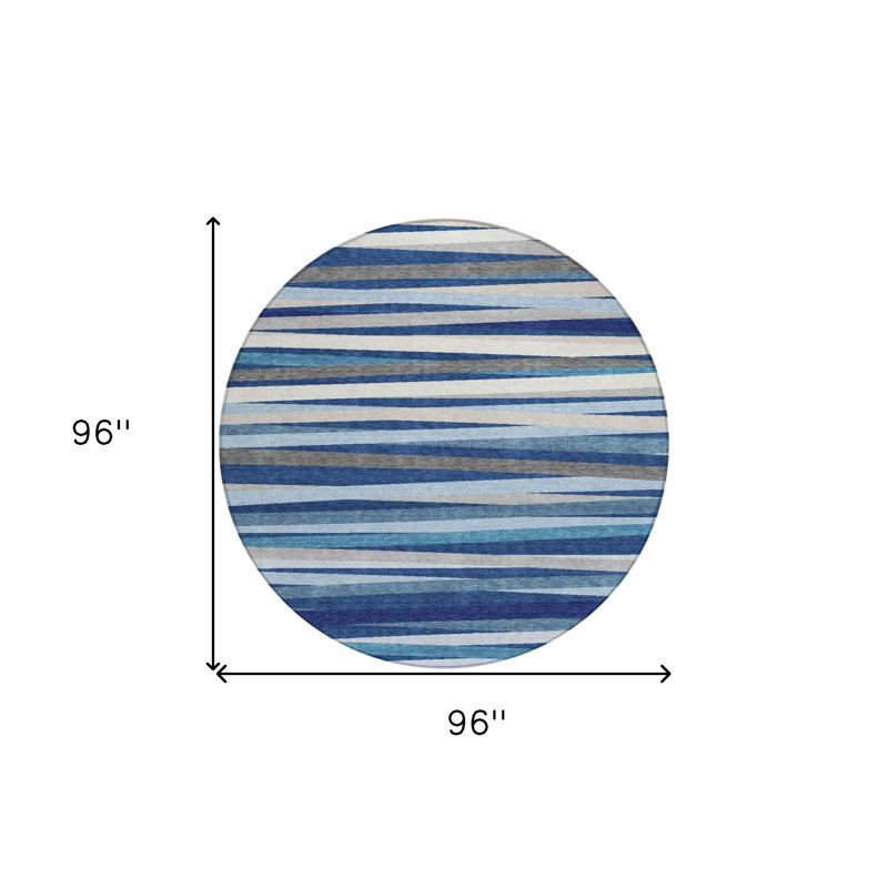 Tapis intérieur lavable rayé 8 pi