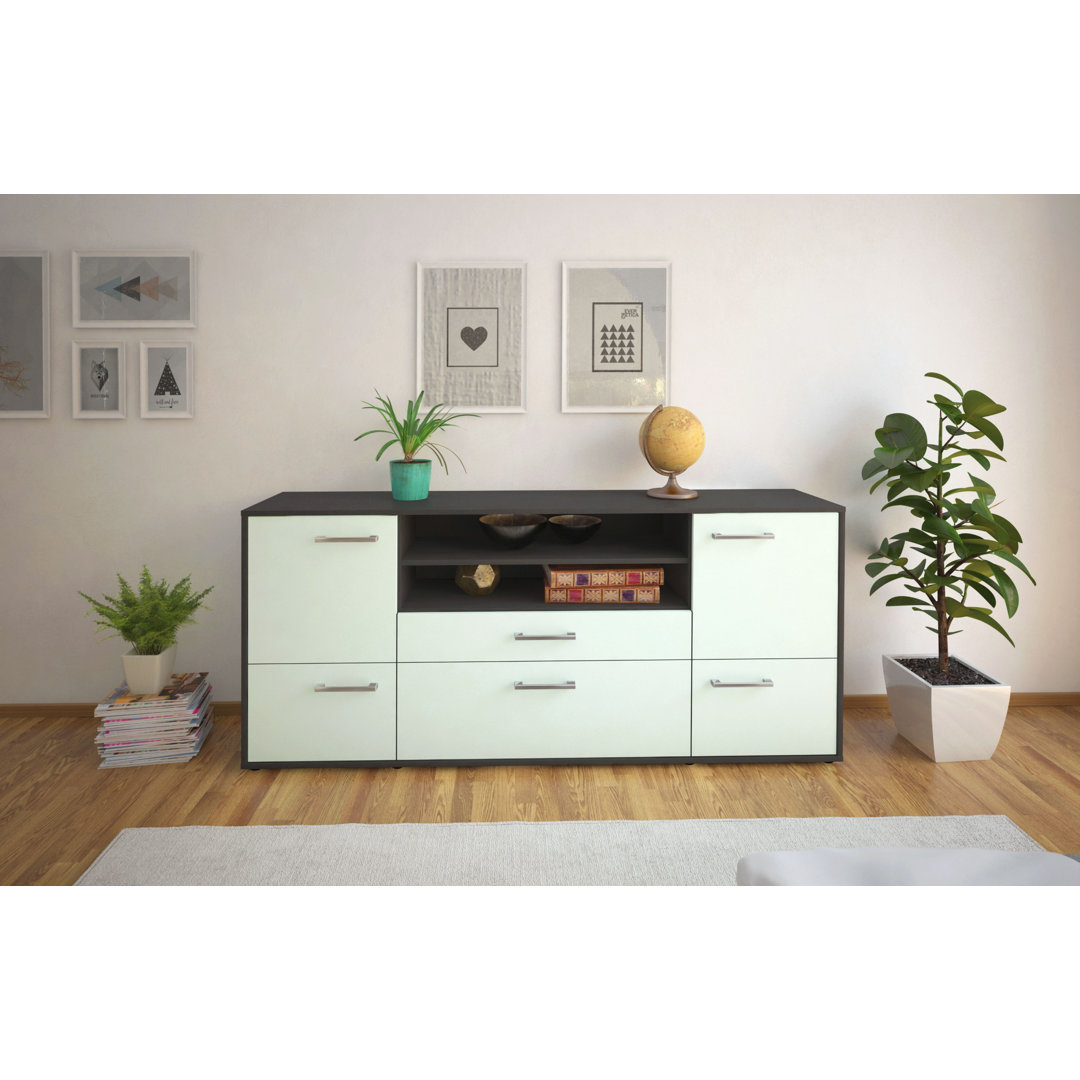 Sideboard Lisann - Freistehend/Metallgriffe - Design: Holz-Dekor