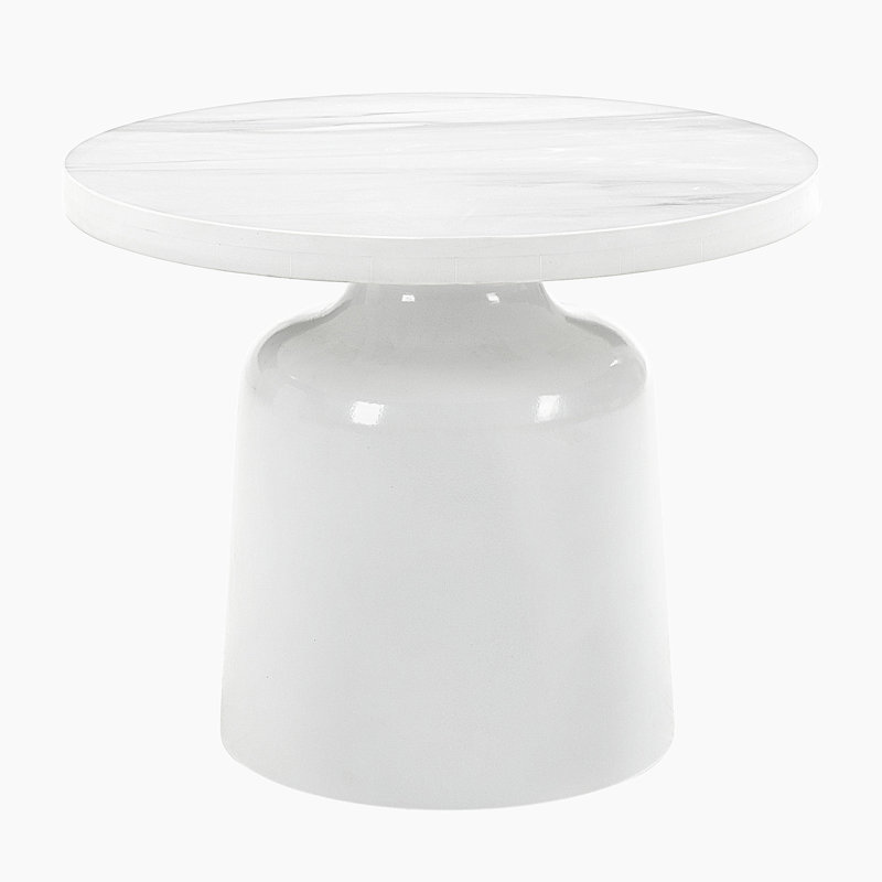 Table de bout en marbre et blanc Zaid