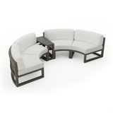 Avion 43" Wide Outdoor Curved Patio Sectional with Sunbrella Cushions