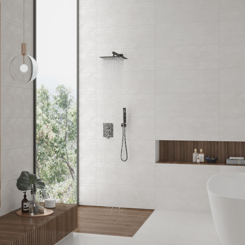 Système de douche complet à haute pression de 10 pouces avec valve brute