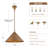 1-Light 15.8'' Dimmable Antique Brass Cone Pendant Light(Set of 2)-1586382342