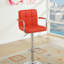 Tabouret de bar en similicuir rouge de style contemporain, ensemble de 2 tabourets de cuisine à hauteur réglable pour îlot de cuisine
