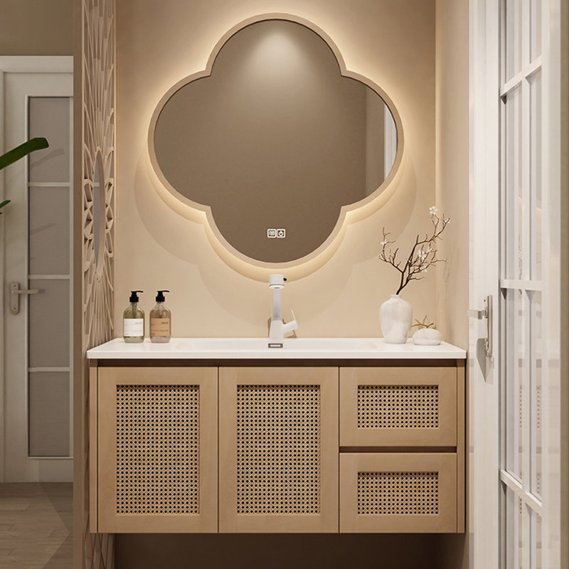 Simple pastoral bathroom cabinet