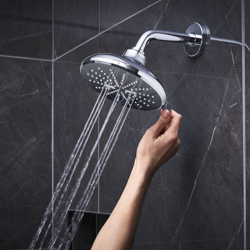 Massage Rain Shower Head, Matte Black