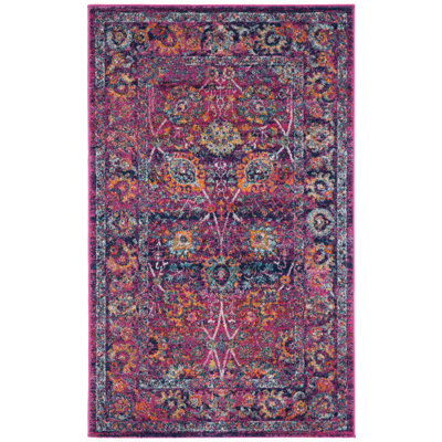 Goldstein Persian Fuchsia Area Rug