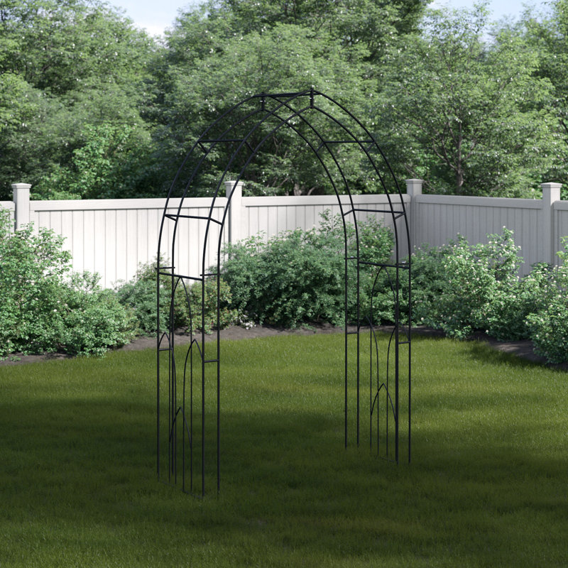 Genesee 142cm W x 53cm D Metal Arbour in Black