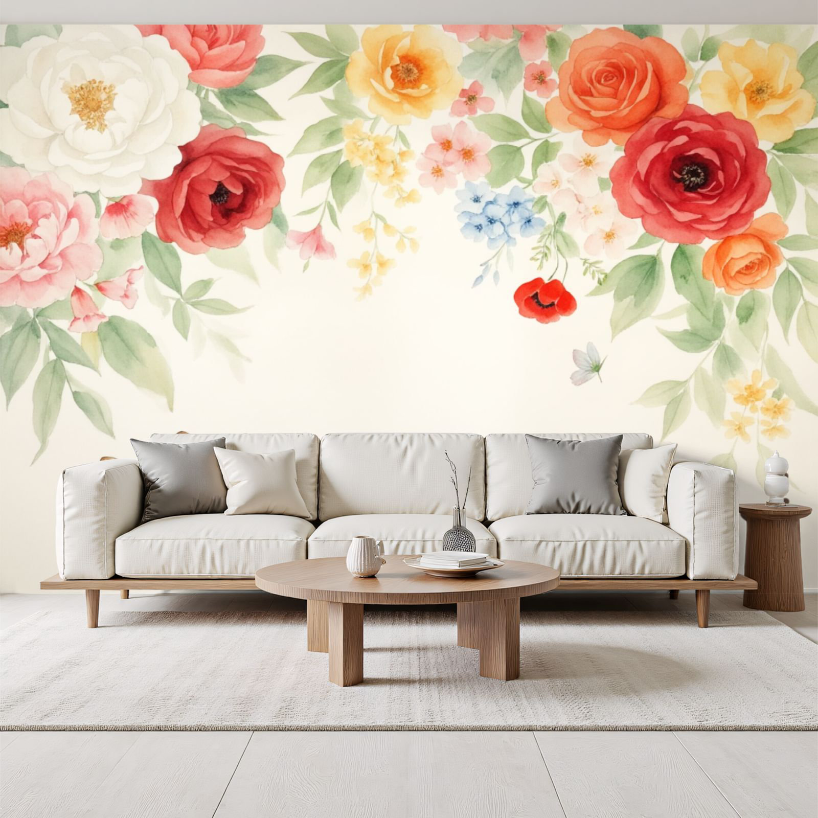 Red Barrel Studio® Vintage Peel and Stick Wallpaper Watercolor Floral ...