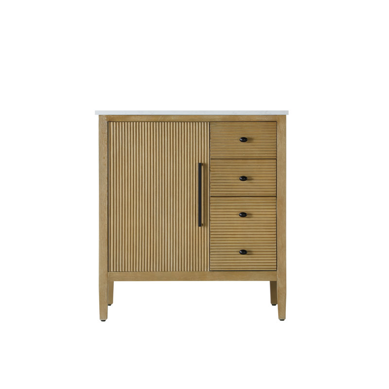 Meuble-lavabo simple 32 po, Lin chêne