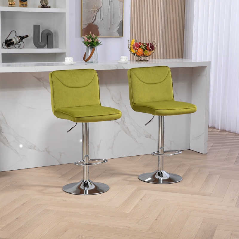 Tabouret de bar Bevelyn, Olive / argent