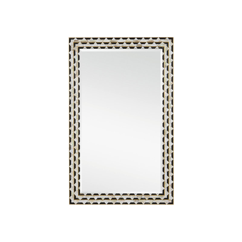 Macy Mother Of Pearl + Horn + Brass Wall Mirror
