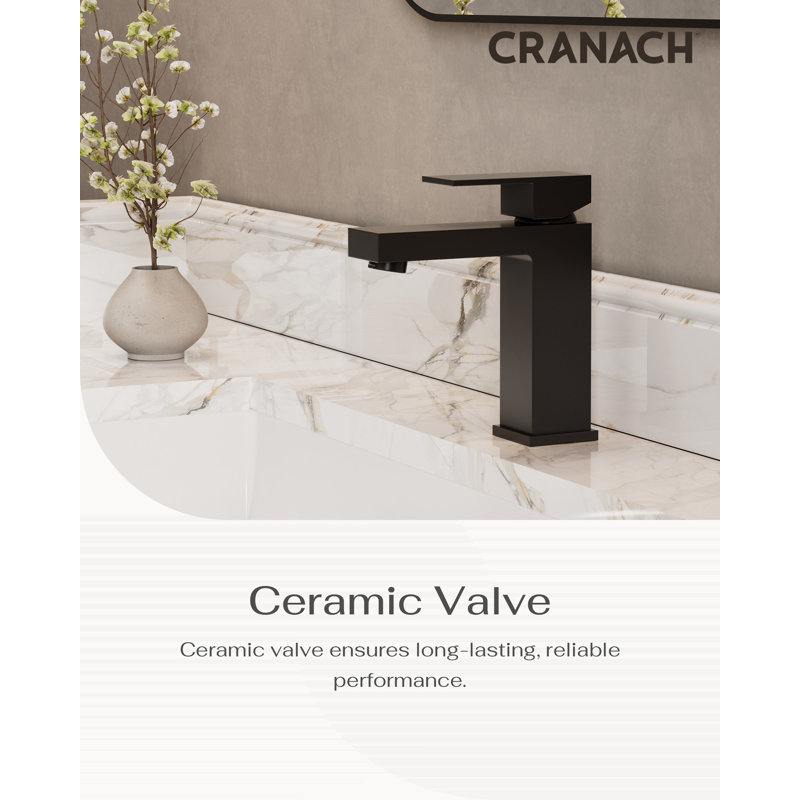 Crozet Single-Hole Faucet with Pop-Up Drain, Single-Handle Bathroom Sink Faucet 1.0 GPM, Matte Black