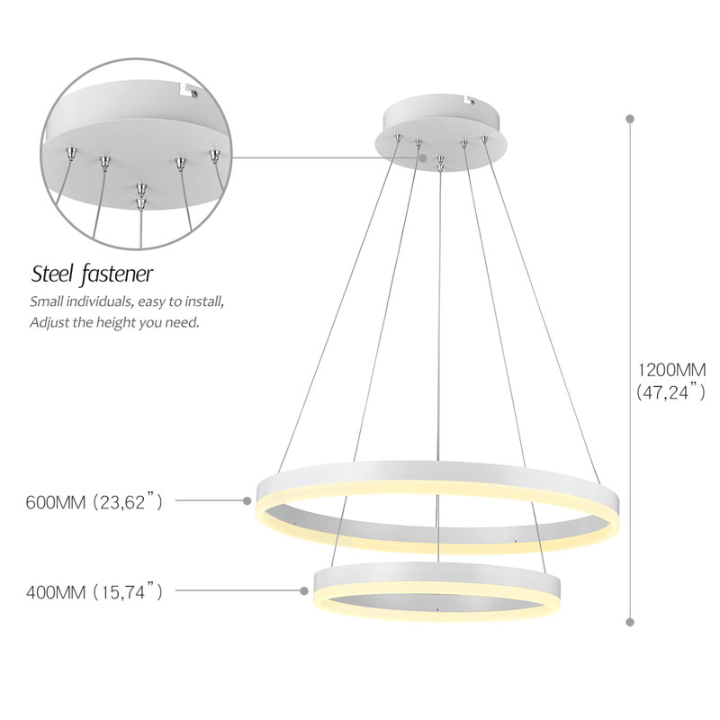 Luminaire suspendu géométrique à del 2 lumières unique Gundrath