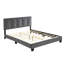 Lit pour grand lit en velours gris foncé, structure en bois massif, tête de lit ajustable, structure avec-2046777553-2046777566
