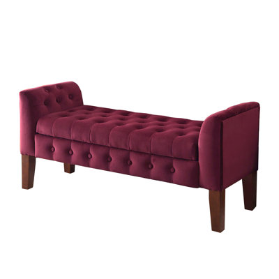 Velvet Upholstered Storage Bench