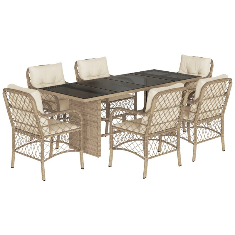  Garden Dining Set Beige, Cream White, Cream White, Beige