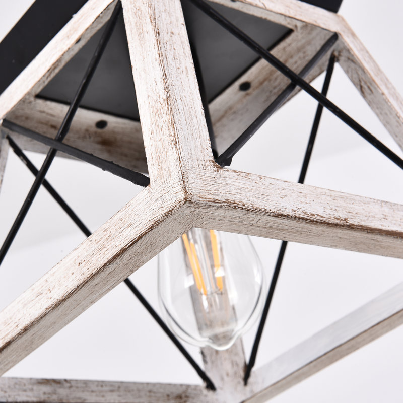 Lustre carré suspendu en fer 1 lumière