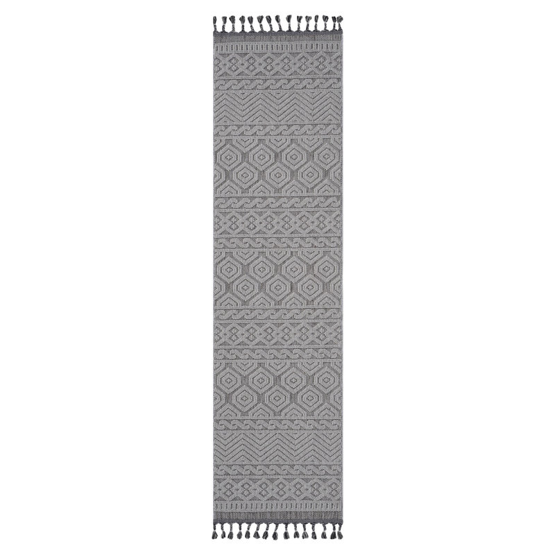 Geometric Rug, Machine-Woven Area Rug For Indoor And Outdoor, Runner 2'2" x 8'