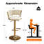 Ensemble de 4 tabourets de bar pivotants en velours, hauteur réglable moderne avec base en métal doré pour îlot de cuisine, beige-762102630-762102631