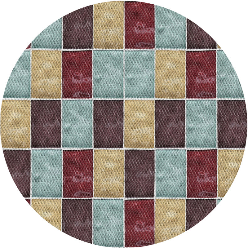 Geometric Indoor Rug, Round 8'