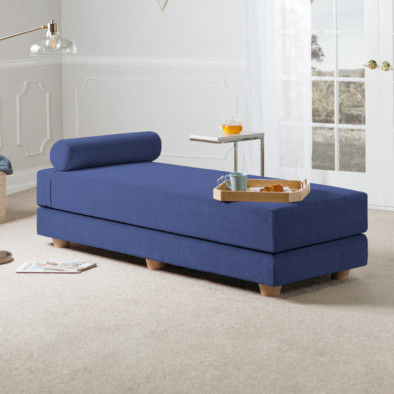 Frohna Daybed Fold-Out Queen-Size Mattress - Premium Chenille, Navy