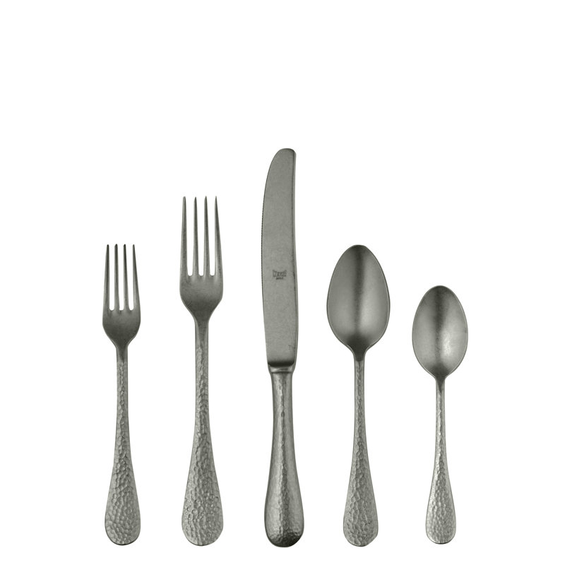MEPRA Epoque Stainless Steel Flatware Set, Pewter Black Gold