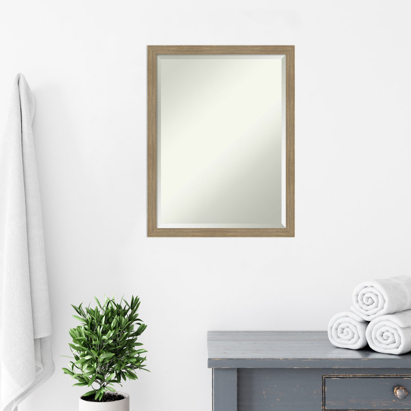 Miroir mural en bois Jobany, Rectangle, Brun, 22 po x 18 po