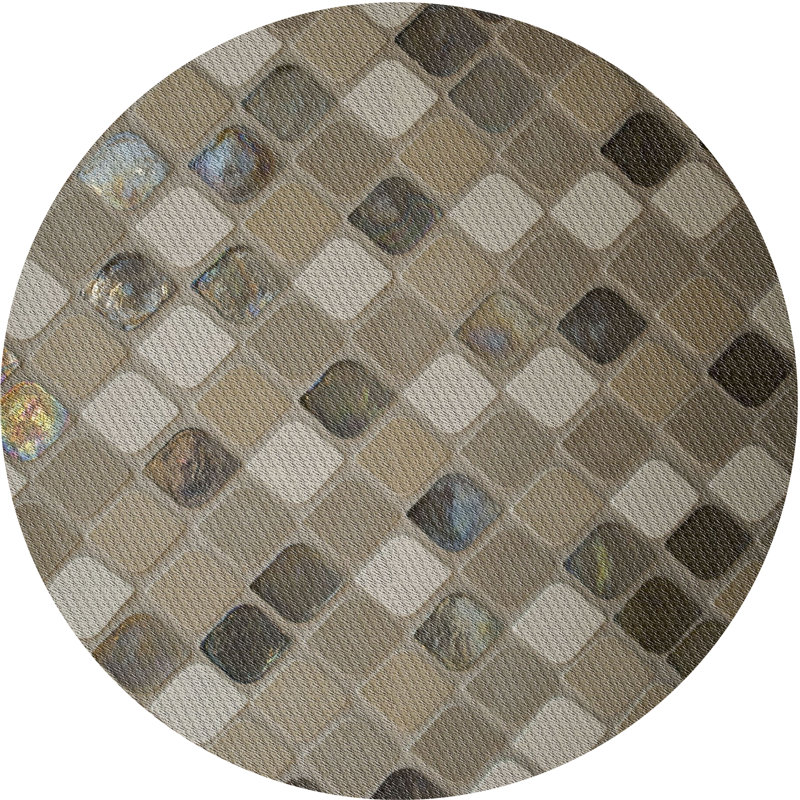 Geometric Indoor Rug, Round 4'