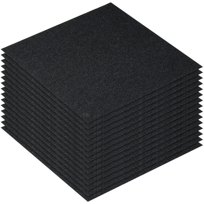 Carreau de tapis l 24 po x L 24 po, Noir