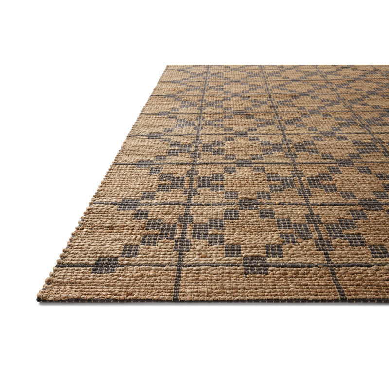 Judy Natural and Graphite Diamond Pattern Handwoven Rug