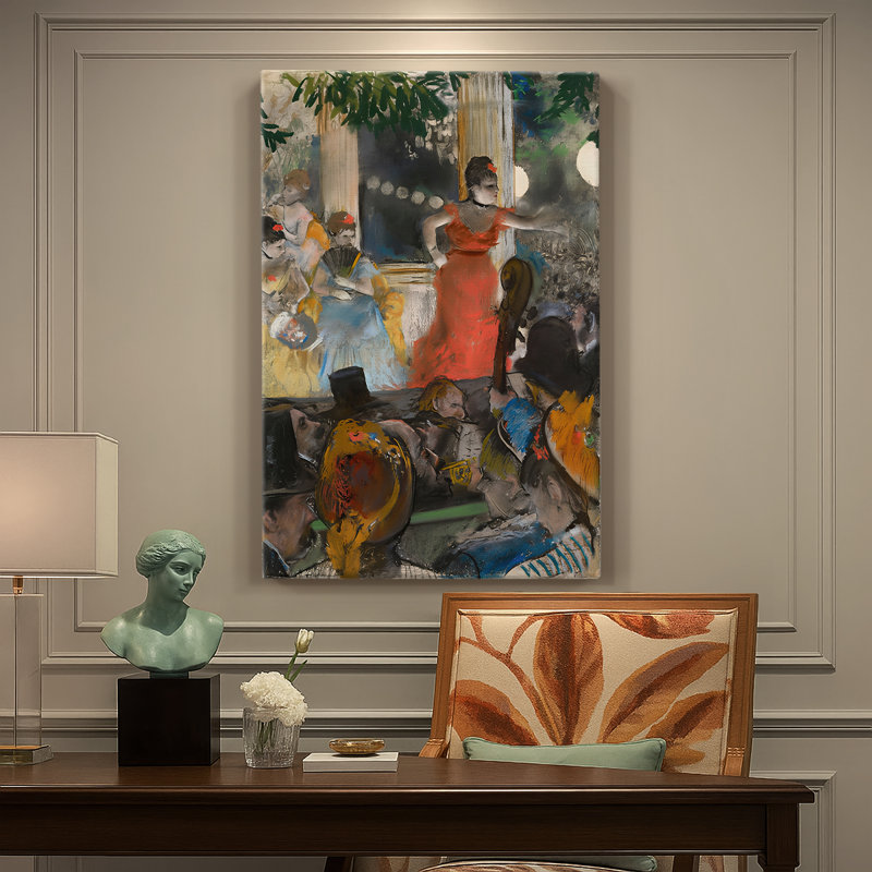 Café-concert aux ambassades, toile tendue par Edgar Degas, 18 x 27