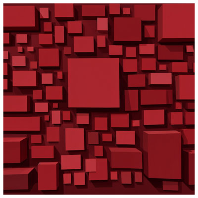 Red Geometric Squares Comforter