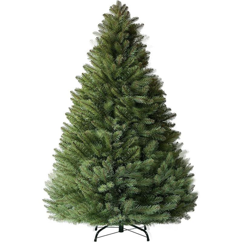 Sapin de Noël artificiel de 1,80 m (6 pieds) en pin de qualité supérieure, non illuminé, avec support pliable